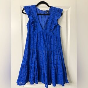 Aqua Royal Blue Eyelet Dress
